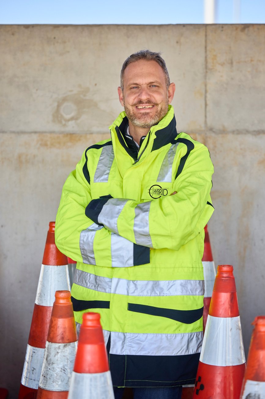 Yann Bonnet en tenue de chantier